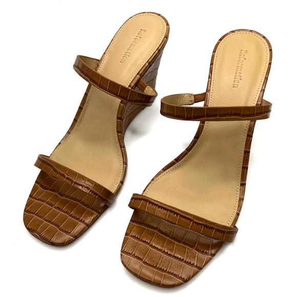 NWOB Reformation June Leather Wedge Sandal - Picture 5 of 9